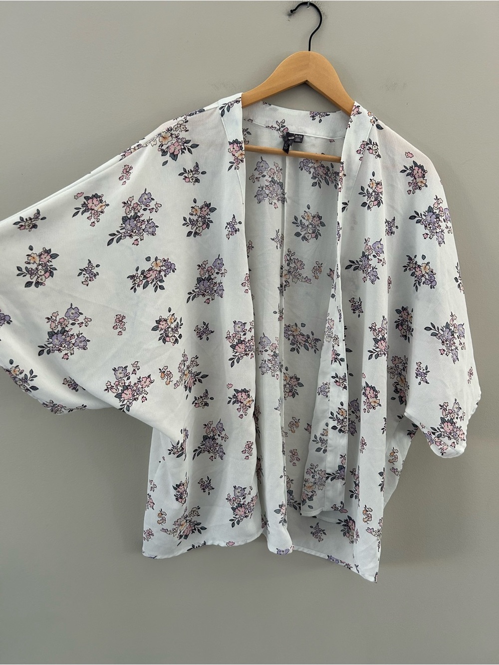 Orb Floral Open Front Airy Kimono Cover Up Shawl Cardigan - Picture 3 of 6
